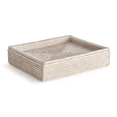 Napa Home & Garden Burma Rattan Lidded Letter Storage Decorative Tray In Neutral