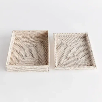 Napa Home & Garden Burma Rattan Lidded Letter Storage Decorative Tray In Neutral