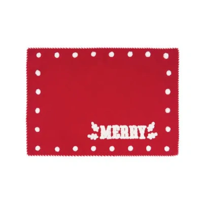 Carol & Frank Nordic Merry Placemats Set Of 4, 14" X 20" In Red