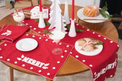 Carol & Frank Nordic Merry Placemats Set Of 4, 14" X 20" In Red
