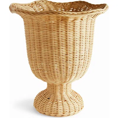 Napa Home & Garden Myra Rattan Scalloped Edge Footed Urn In Brown