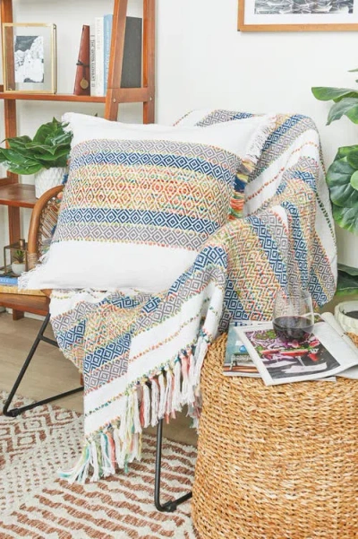 Carol & Frank Ashley Woven Stripe Decorative Throw Pillow, 22" X 22" In Multi