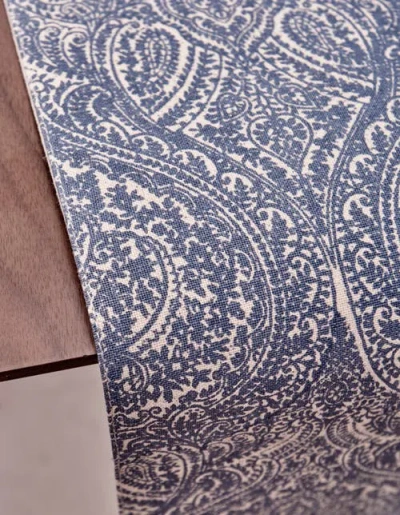 Carol & Frank Desiree Blue Kitchen Table Runner 13" X 72" In Blue