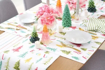 Carol & Frank Wonderland Stripe Napkins Set Of 4 In Green
