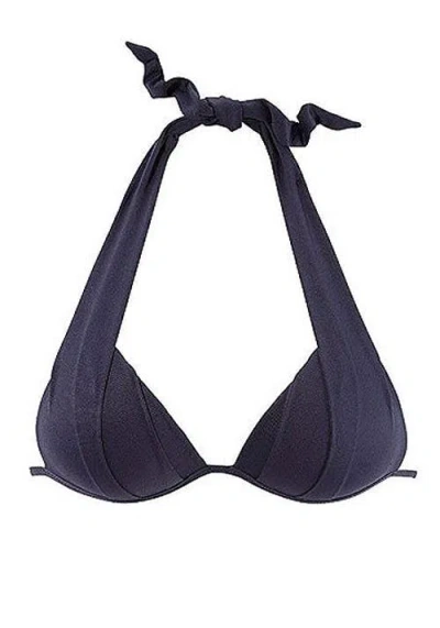 Lascana Halter Push Up Bikini Top In Blue