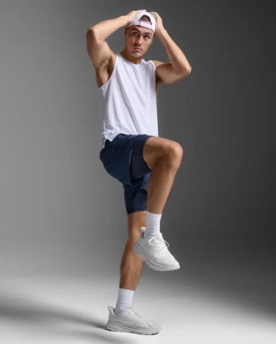 2xu Aero Mesh 2-in-1 5 Inch Short In Blue