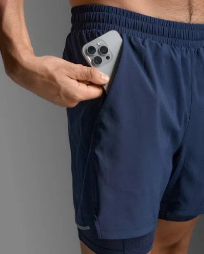 2xu Aero Mesh 2-in-1 5 Inch Short In Blue