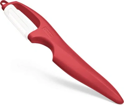 Kyocera Advanced Ceramic Vertical Double Edge Blade Vegetable Peeler In Red