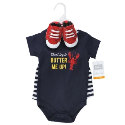Hudson Baby Little Gent's Soft Cotton Bodysuit, Shorts & Footwear 3pk In Multi