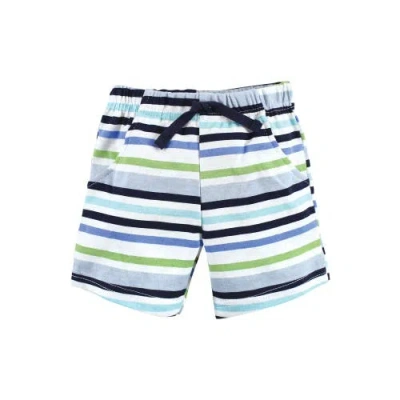 Hudson Baby Little Gent's Soft Cotton Bodysuit, Shorts & Footwear 3pk In Blue