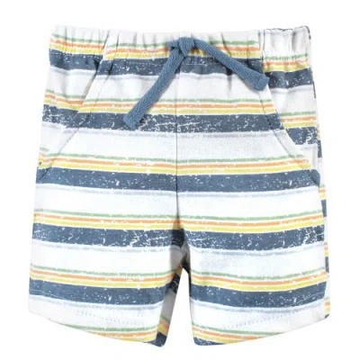 Hudson Baby Cotton Bodysuit, Shorts And Shoe Set In Blue