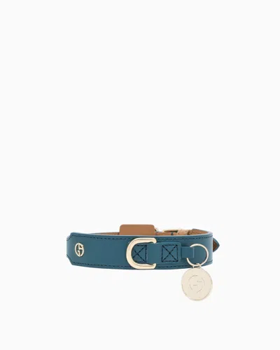 Giorgio Armani Poldo X  Halsband Aus Leder In Blue