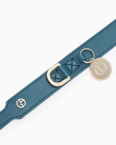 Giorgio Armani Poldo X  Halsband Aus Leder In Blue