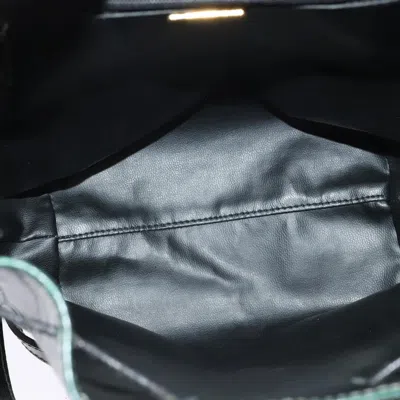 Pre-owned Bally Vintage Backpack Embossed Leather Green Leather Backpack Bag ()