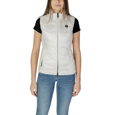 Blauer White Polyamide Sleveless Jacket In White