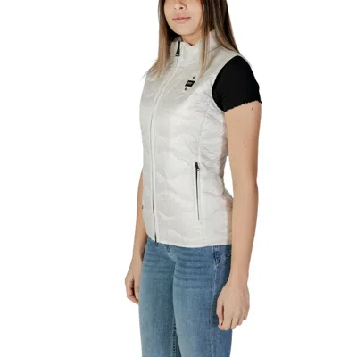 Blauer White Polyamide Sleveless Jacket In White