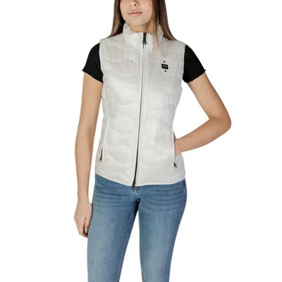 Blauer White Polyamide Sleveless Jacket In White