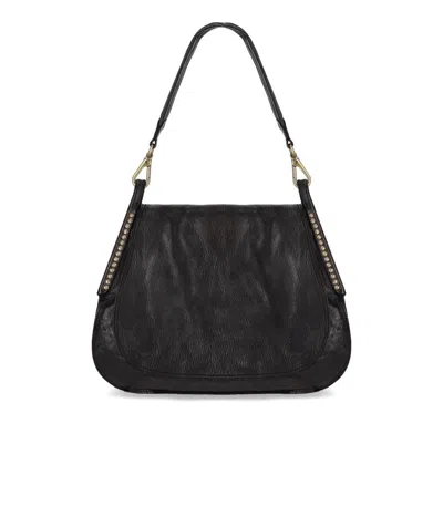 Campomaggi Enza Black Shoulder Bag In Pattern