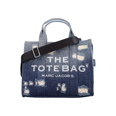 Marc Jacobs The Rip And Repair Denim Medium Tote Bag In Blue
