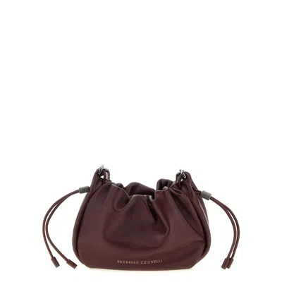 Brunello Cucinelli Bucket Mellow Mini Crossbody Bag In Blue