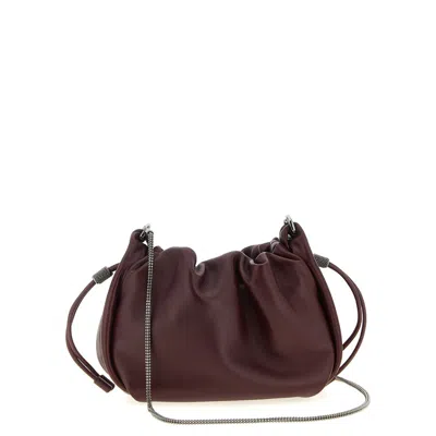 Brunello Cucinelli Bucket Mellow Mini Crossbody Bag In Blue