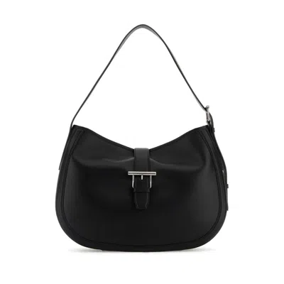 Alexander Mcqueen Black Shoulder Bag With Adjustable Shoulder Strap And T Buckle Closure On The Fron In Pattern