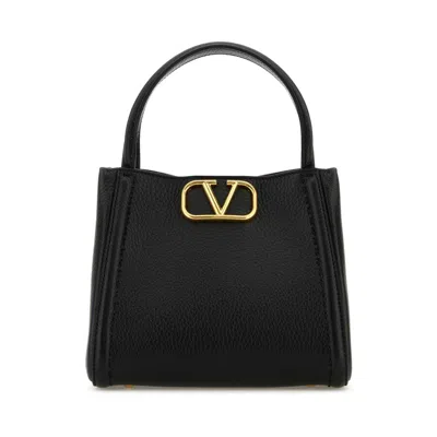 Valentino Garavani Alltime Medium Leather Handbag In Black