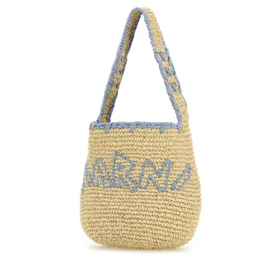 Marni Raffia Small Nassa Shoulder Bag In Orange