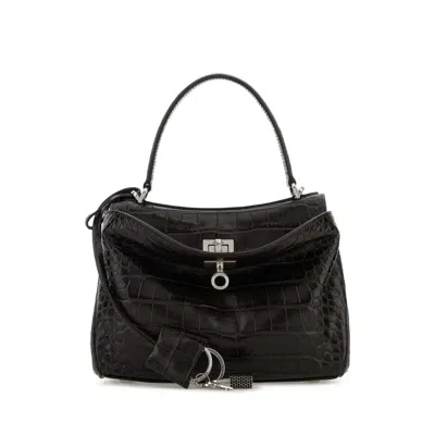 Balenciaga Women Brown Leather Mini Rodeo Handbag In Red