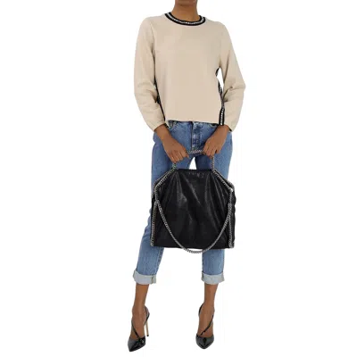 Stella Mccartney Falabella Fold Over Black Ladies Tote In Black