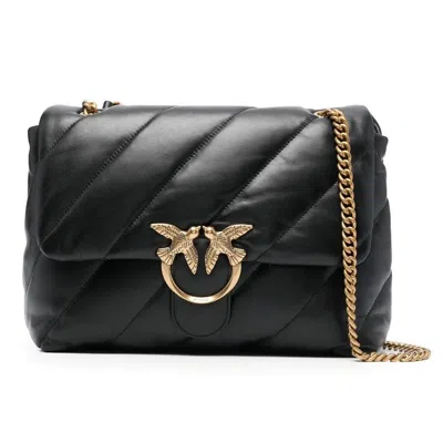 Pinko Love Big Puff Leather Bag In Purple