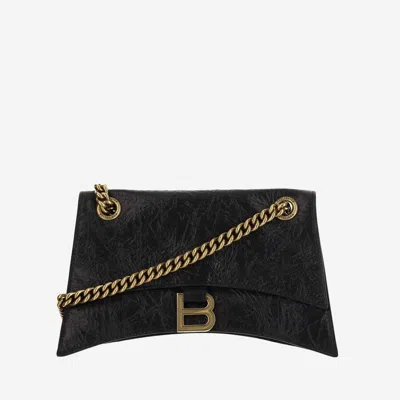 Balenciaga Crush Chain Small Quilted Bag In Black