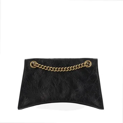 Balenciaga Crush Chain Small Quilted Bag In Black