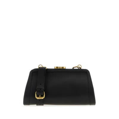 Vivienne Westwood 'ascot' Black Shoulder Bag With Removable Shoulder Strap And Buckle Detail In Leather Woman In Black