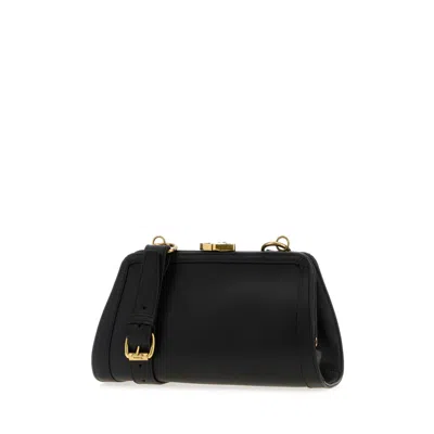 Vivienne Westwood 'ascot' Black Shoulder Bag With Removable Shoulder Strap And Buckle Detail In Leather Woman In Black