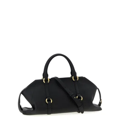 Alexander Mcqueen Farringdon Small Elongated Calf Leather Crossbody Bag In Black