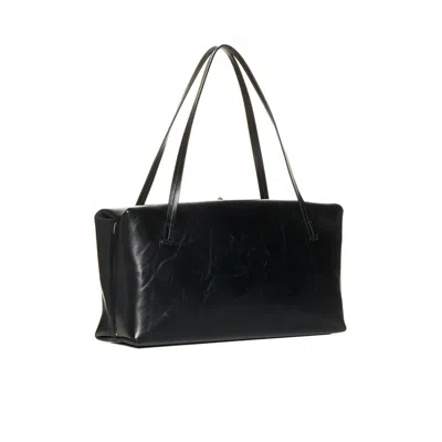 Jil Sander Large Goji Pillow Black Leather Bag In Black