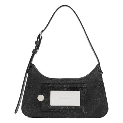 Acne Studios Platt Micro Crackled Leather Shoulder Bag In Black