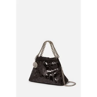 Stella Mccartney Mini Handbag With Sequins And Chain In Brown