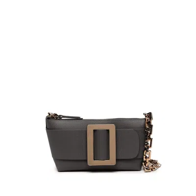 Boyy Buckle Pouchette Epsom Leather Handbag In Black