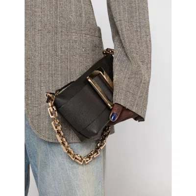 Boyy Buckle Pouchette Epsom Leather Handbag In Black