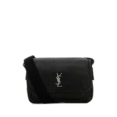 Saint Laurent Borsa A Tracolla Messenger Piccola In Pelle Nera Uomo In Black