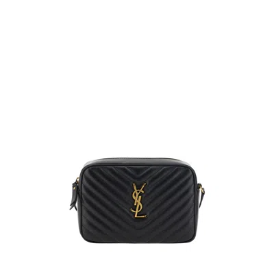 Saint Laurent Lou Medium Ysl Camera Bag With Pocket In Quilted Leather In Black