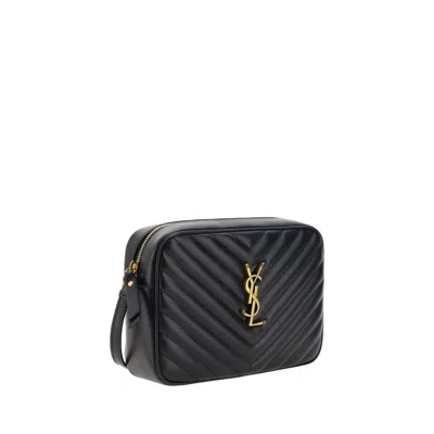 Saint Laurent Lou Medium Ysl Camera Bag With Pocket In Quilted Leather In Black