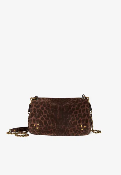 Jérôme Dreyfuss Bobi Leopard Print Crossbody Bag In Brown