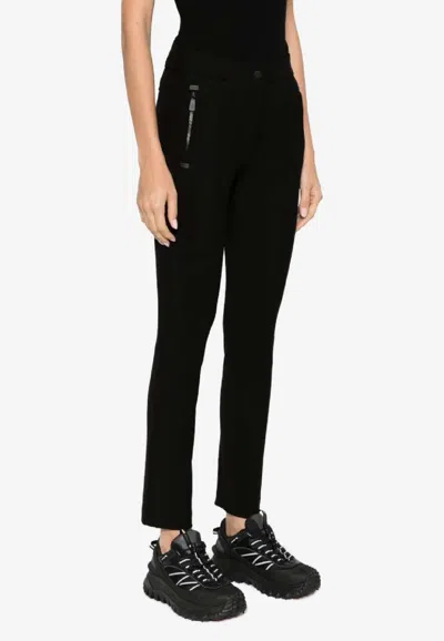 Moncler Zipped Skinny Pants In Black