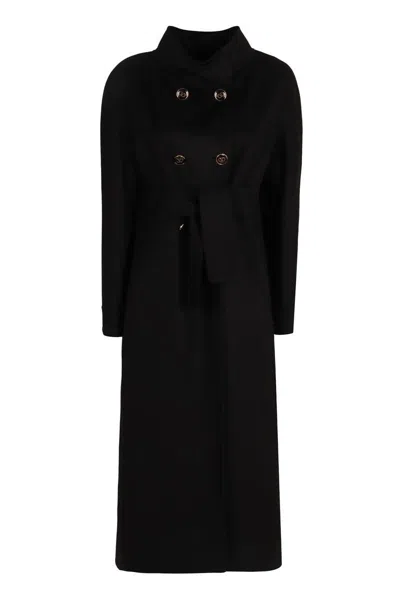 Valentino Garavani Wool And Cashmere Coat In Black
