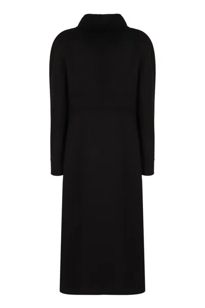 Valentino Garavani Wool And Cashmere Coat In Black