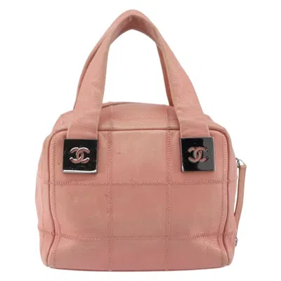Pre-owned Chanel Chocolate Bar Cc Bowler Bag Caviar Skin Pink Leather Handbag ()