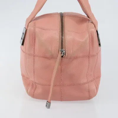Pre-owned Chanel Chocolate Bar Cc Bowler Bag Caviar Skin Pink Leather Handbag ()